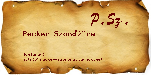 Pecker Szonóra névjegykártya